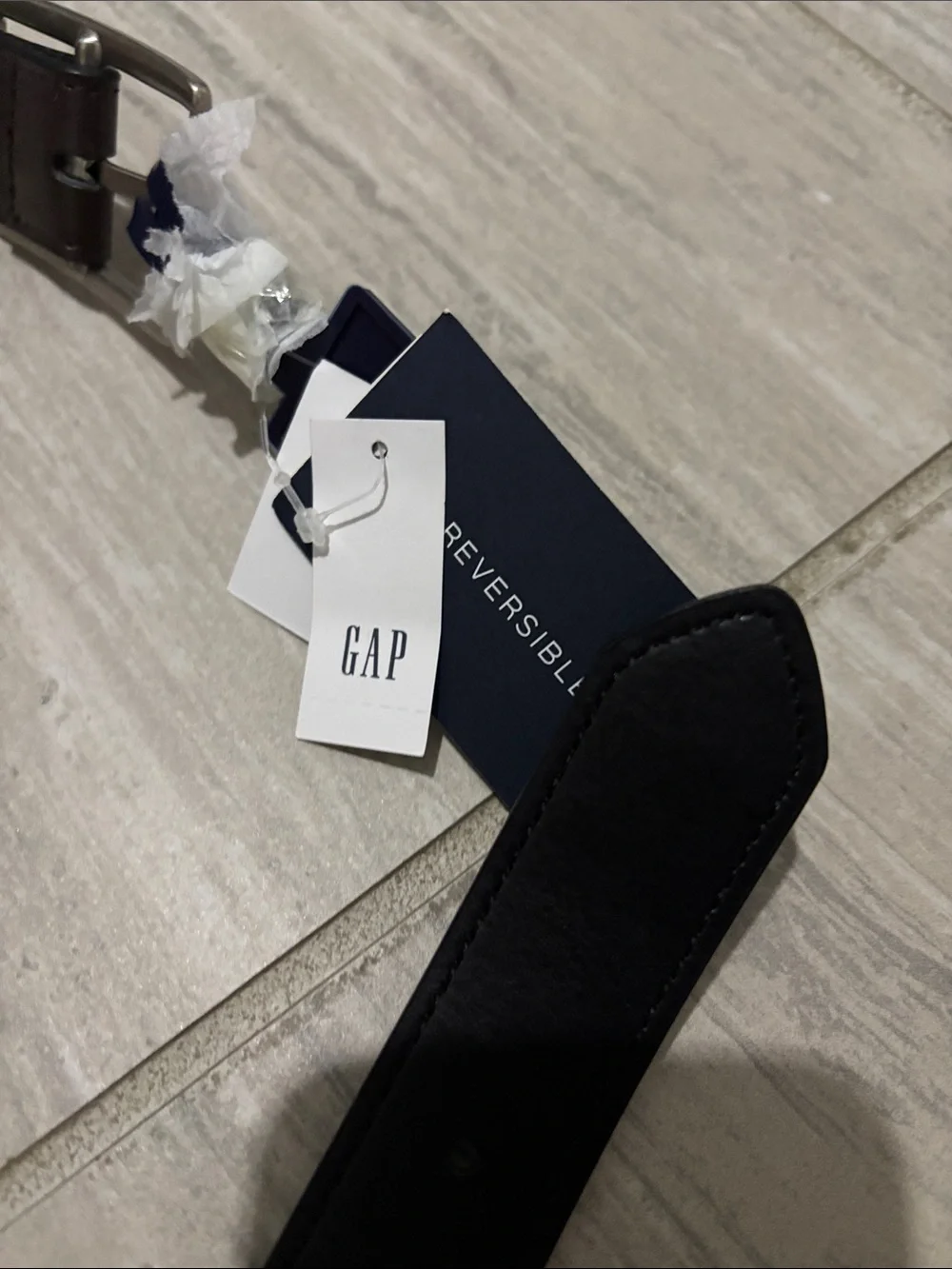 GAP Black Brown Kids Reversible Belt with Silver Buckle